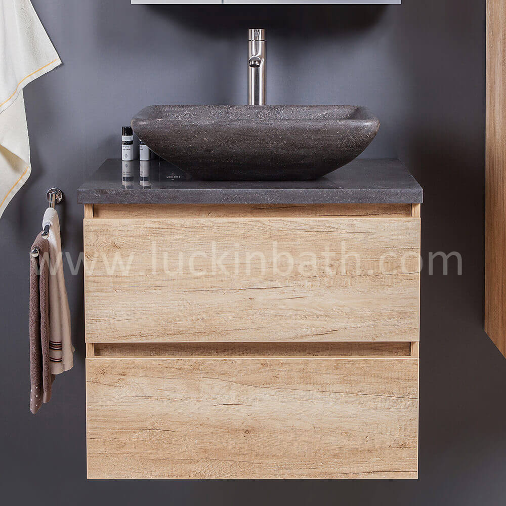 Luckinbath Wood Look Main Cabinet 100 met stenen wastafel "Andes"