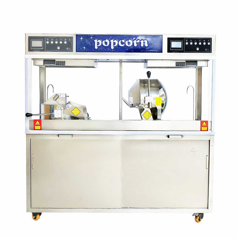 Elektromagnetische dubbele batch popcorn machine voor 36 oz dubbele ketel