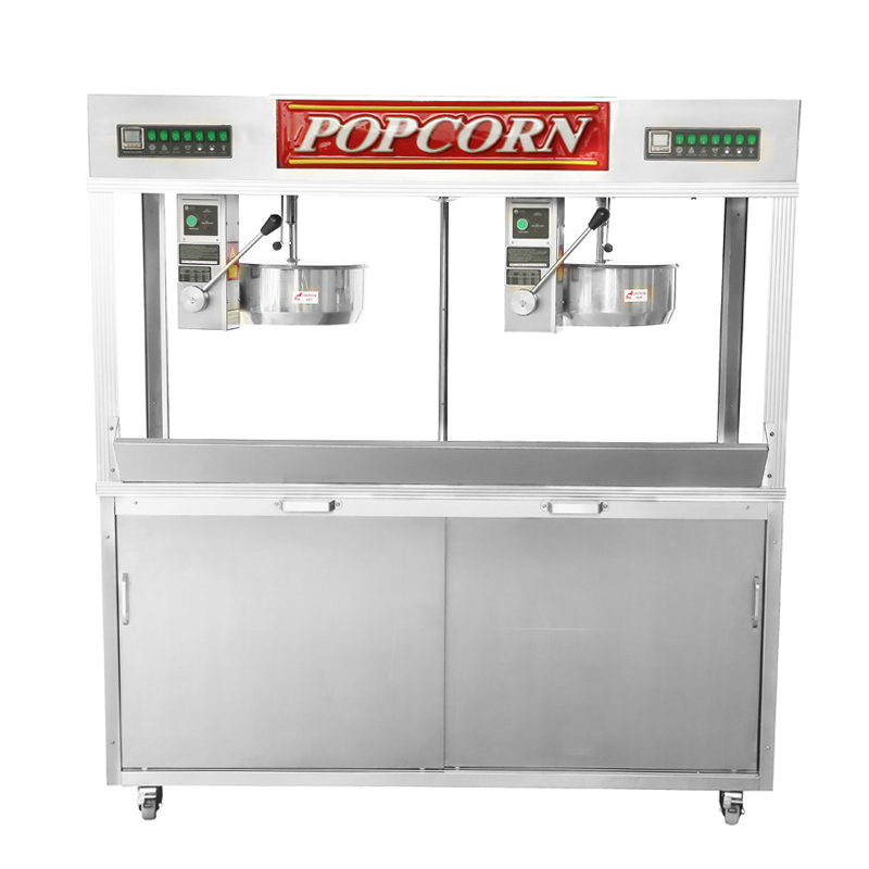 Opgeschorte tweelingketel Popper Vloer Model Popcorn Machine 32 Oz
