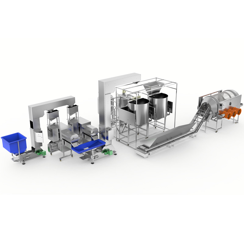 Fabriekseluchtpopcorn machine en caramelizer productielijn popcorn productie en coating lijn