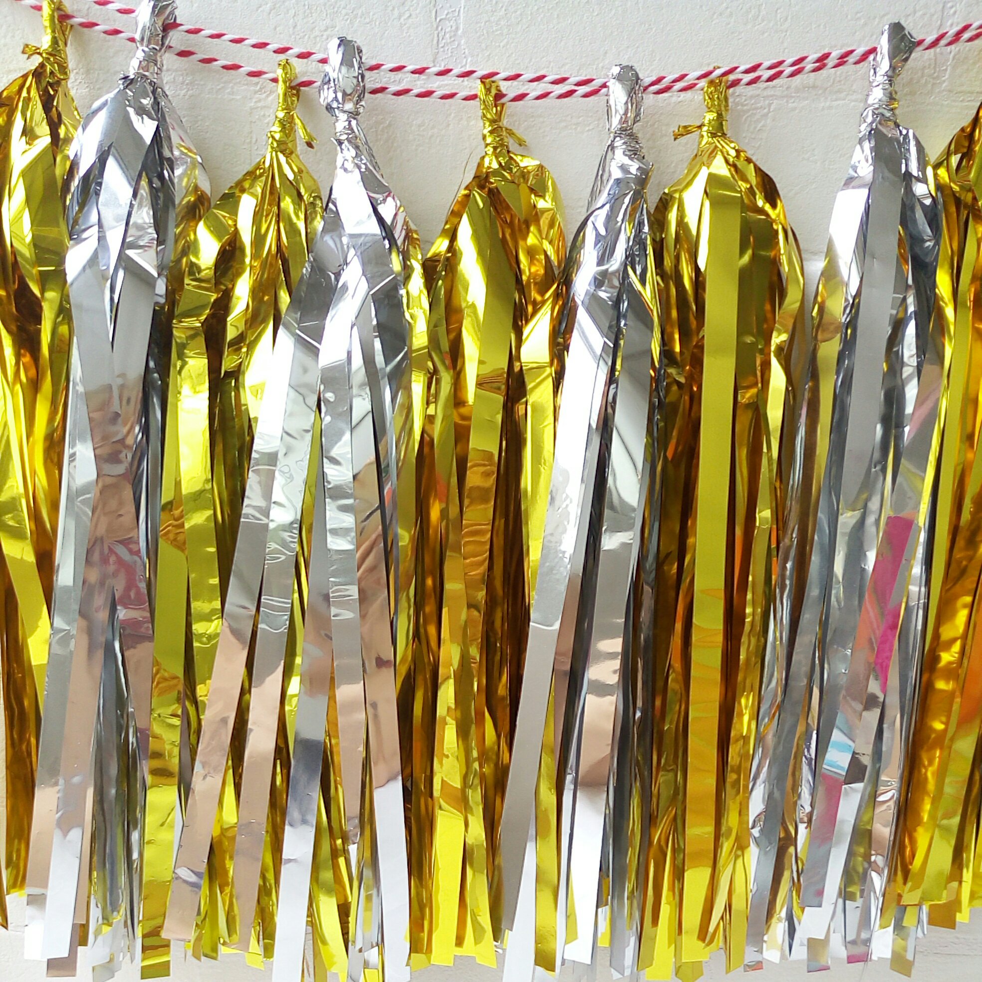 Umiss Gold Foil Paper Tassel Garland Opknoping Papierdecoratie voor Kleurrijke Huwelijksfeestjes