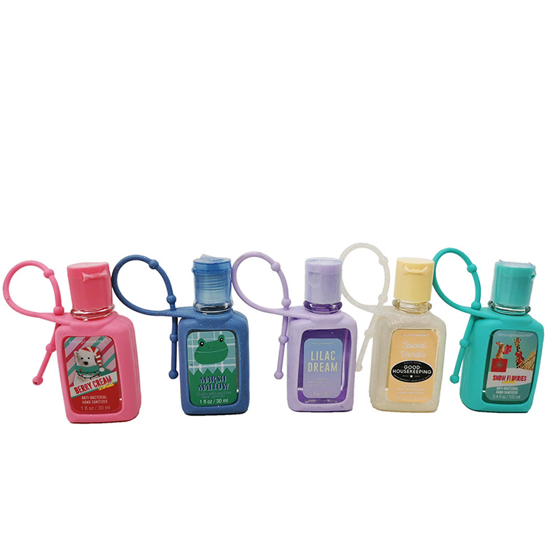 30 ml groothandel draagbare mini reizen hand sanitizer met siliconen houder gel hand