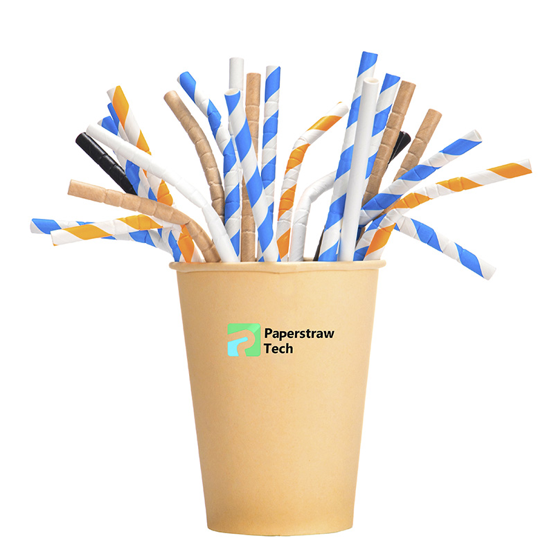 Biologisch afbreekbaar Jumbo Bendy Paper Rietjes, Eco-vriendelijk flexibel papier drinken stro