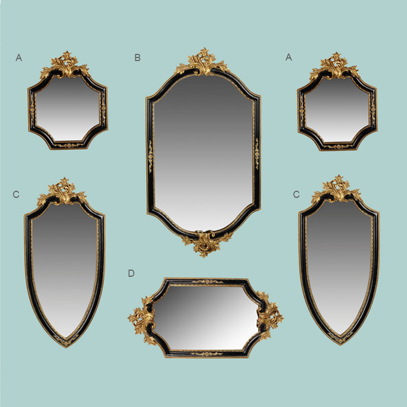 Muurdecor klassieke spiegel met gouden bloem frame