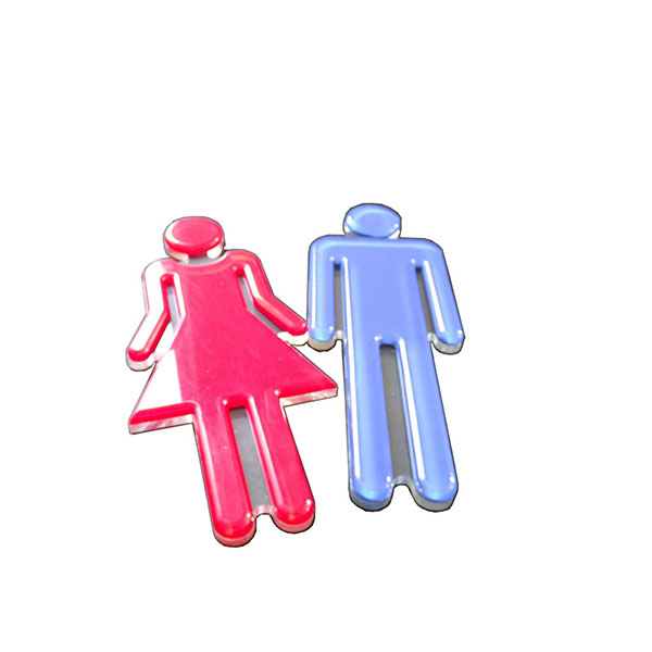 Muursticker Custom Creative Acryl Logo Mannelijke of vrouwelijke wasruimte teken