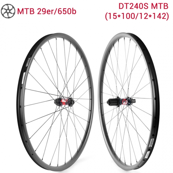 Lightcarbon Mountain Bike Carbon Wheels met DT240S MTB-hubs