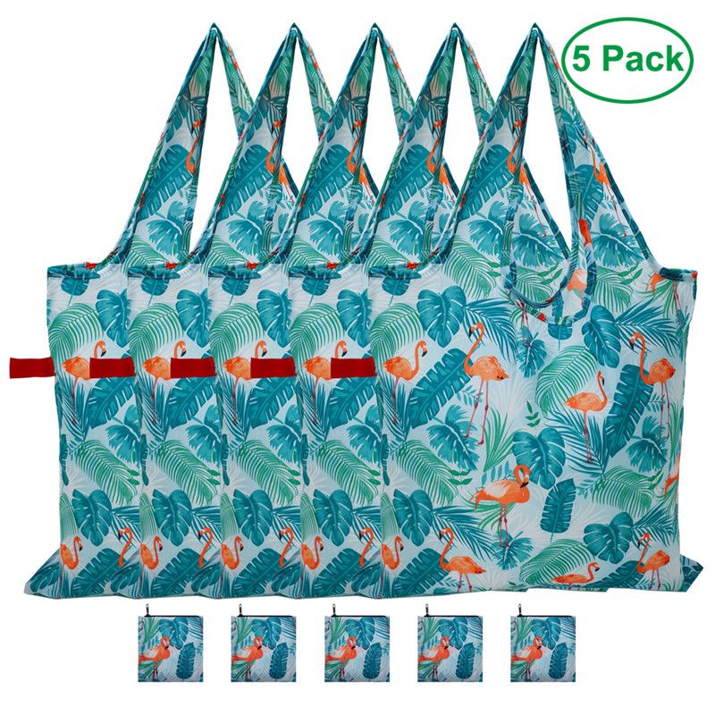 Grote capaciteit Duurzame herbruikbare schattige boodschappen tassen 5 packs