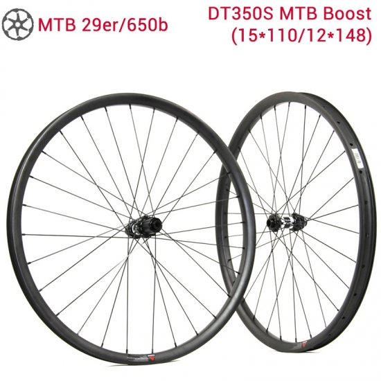 Lightcarbon Mountain Bike Carbon Wheels met DT350S MTB Boost Hubs