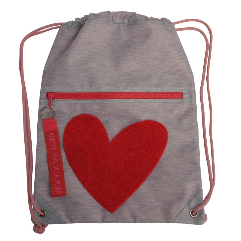OEM Trekkoordrugzak |Omkeerbare sport gym bag voor vrouwen mannen kinderen |Outdoor Daypack met een hartvormig borduurwerk