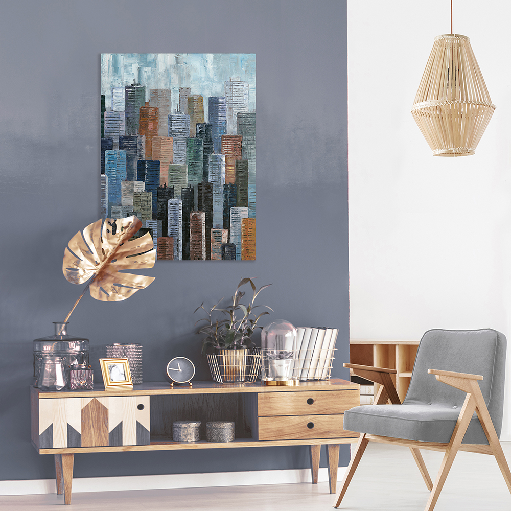 Moderne home decor handgeschilderde stad abstracte schilderkunst