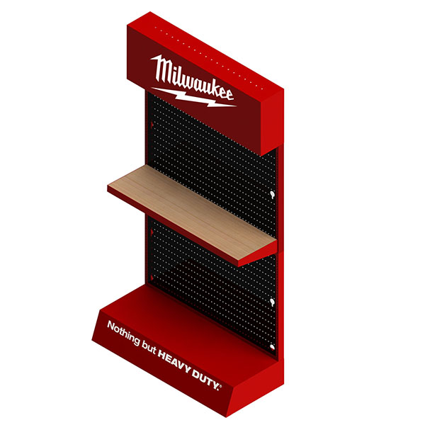 Red Metal Pegboard Display-standaard met planken voor tool
