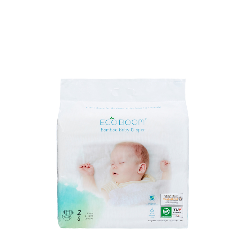 Eco Boom Disposable Baby Bamboe Luier Big Pack Baby in Polybag S