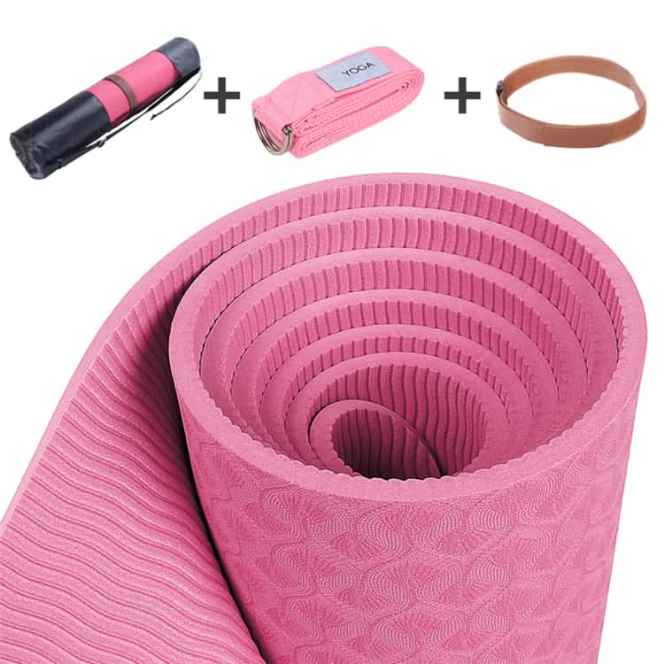 Hoogwaardige duurzame goedkope prijs roze TPE yoga mat roll
