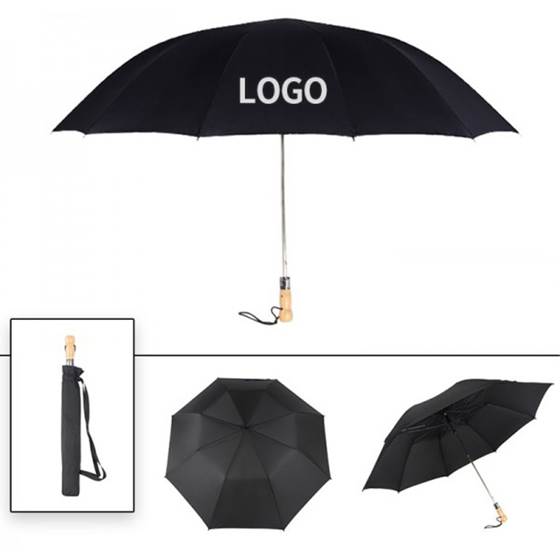 Aangepaste winddichte automatische draagbare opvouwbare paraplu