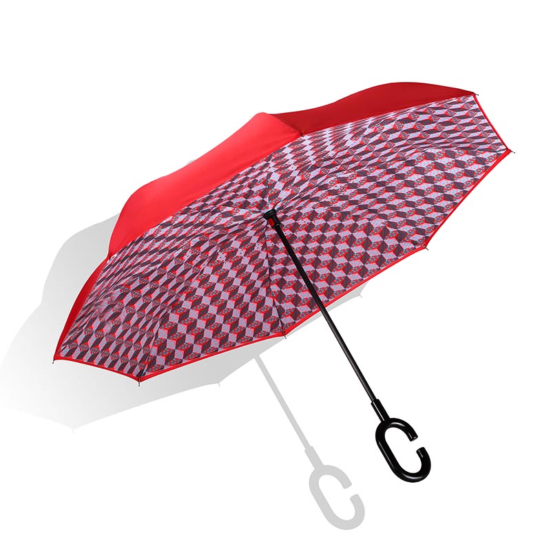Design winddicht afgedrukte omgekeerde omgekeerde paraplu
