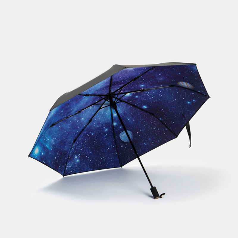 Outdoor Travel Folding Sun Rain Paraplu met Starry Sky Printing