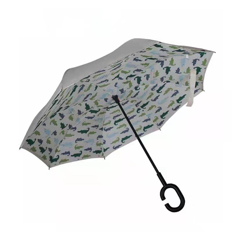 C Handvat waterdichte omgekeerde paraplu