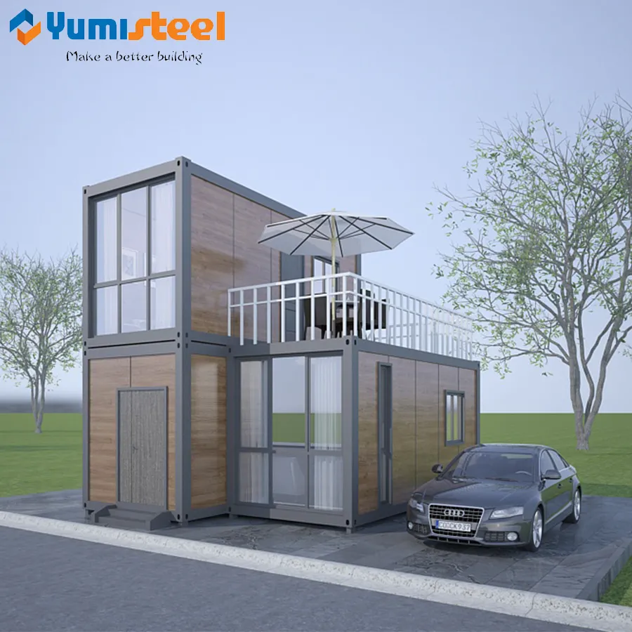 Geprefabriceerd twee verdiepingen Container Huis voor Villa