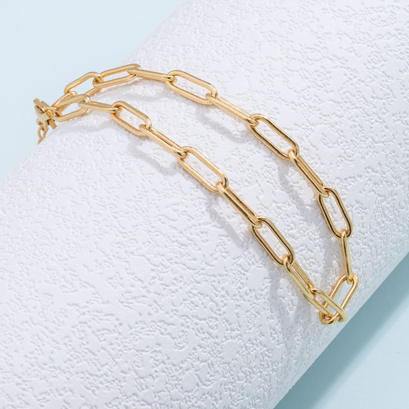 Gouden paperclip ketting armband