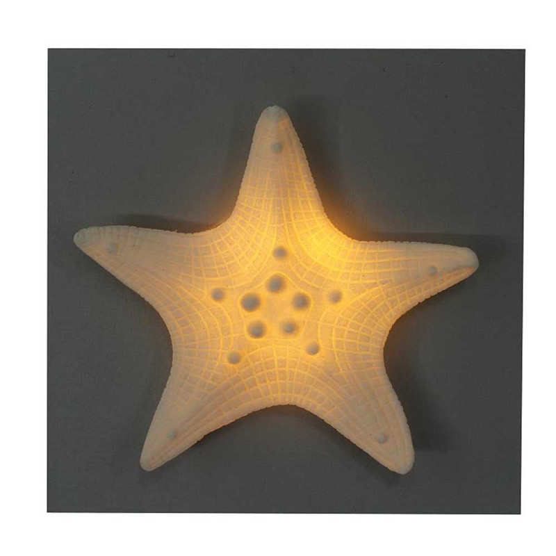 Sea Star Design Decoratief in MDF -hout voor ambacht met LED -lichten voor decoratie