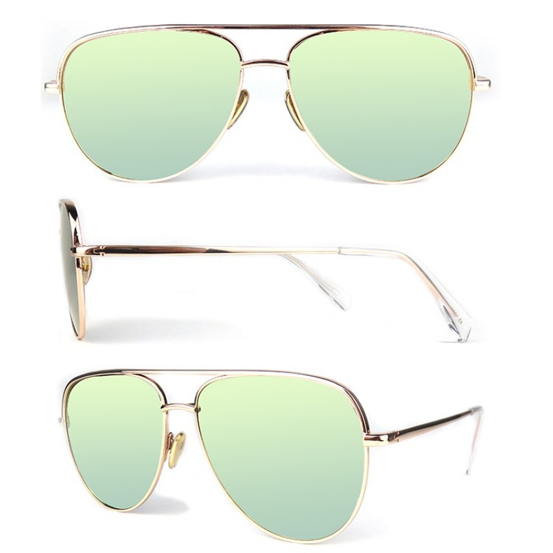 2022 Nieuw ontwerp Koperen frame Mode Klassieke groothandel Man Vrouw UV-bescherming Metalen aangepaste logo-zonnebril