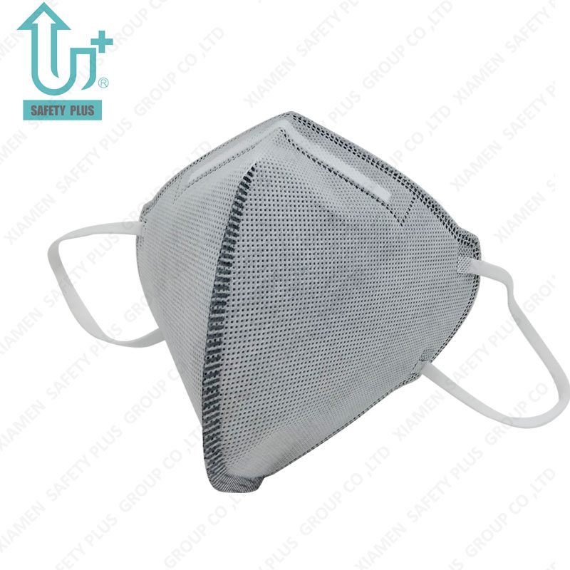 Ademend en comfortabel non-woven kn95 opvouwbaar masker met 4-laags wegwerpgezichtsmasker van actieve koolstof
