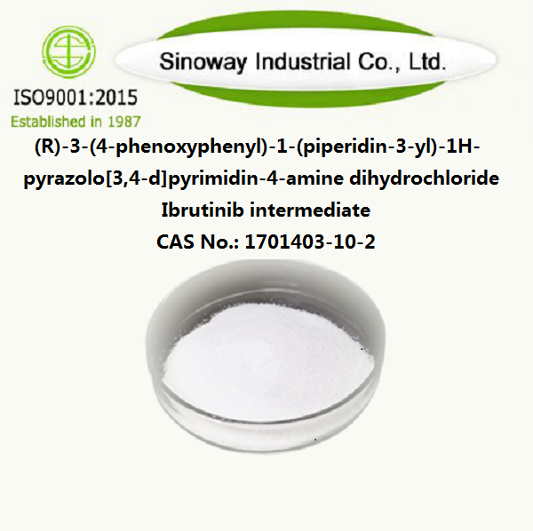 (R)-3-(4-fenoxyfenyl)-1-(piperidine-3-yl)-1H-pyrazolo[3,4-d]pyrimidine-4-amine dihydrochloride Ibrutinib tussenproduct 1701403-10-2
