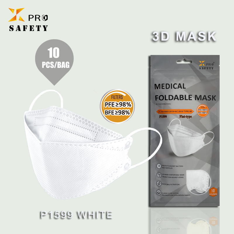 Hoge Bescherming Fabriek Directe Verkoop 10 stk/zak Wit Volwassen Gezicht Respirator Stof Wegwerp Fit Non-woven 3D Stereoscopisch Masker
