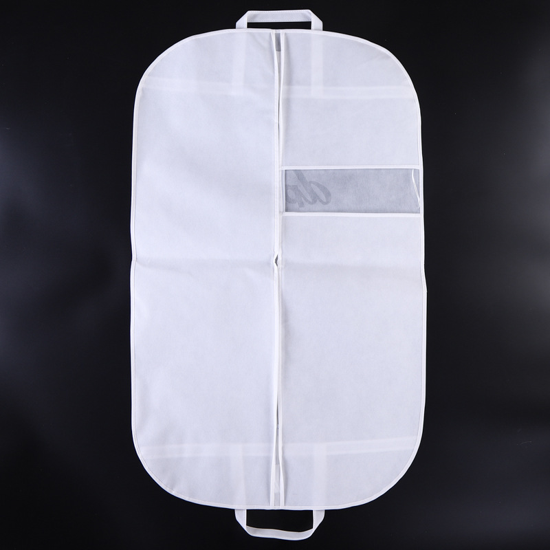 wit Composteerbaar venster, transparant, klein kledingzakje, doorzichtige pakhoes voor opslag, ophangen, logo aanpassen met niet-geweven stof