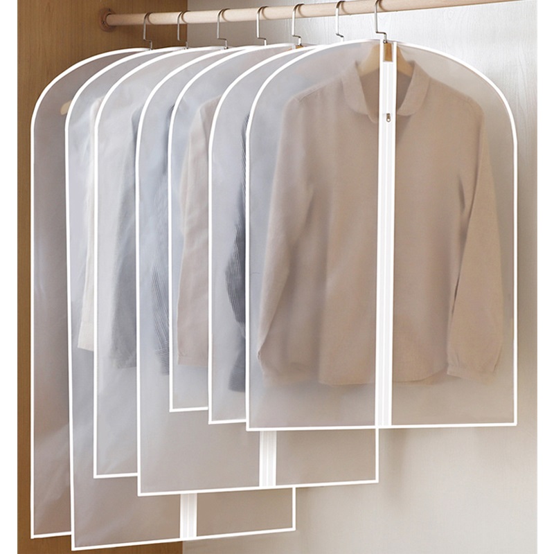 Goedkope PEVE stofkap gepersonaliseerde op maat gemaakte vochtbestendige witte leverancier vinyl transparante kledingtas helder