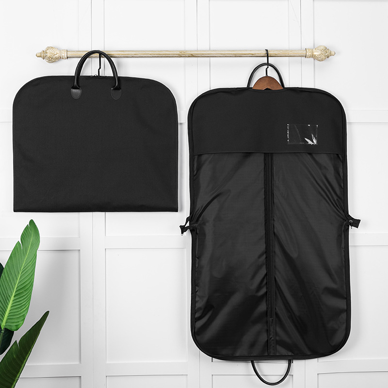 goedkope en hoogwaardige reisopvouwbare groothandel zwarte kledingtas met design