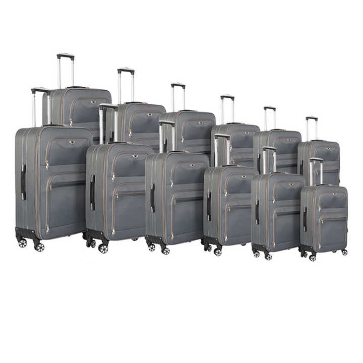 12 stuks in 1 set Halfafgewerkte stoffen kofferset Stoffen bagage 4 wielen goedkope prijs trolleybagageset
