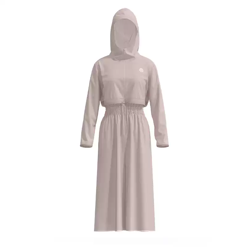 Women Long UPF 50+ UV Protection Hooded Jacket Detachable Sun-Protective Clothing
